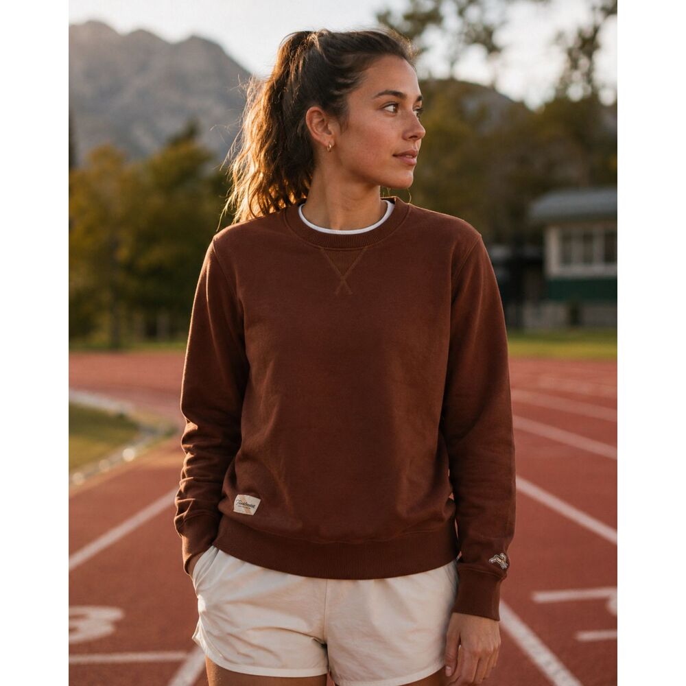 Tracksmith Brown Pullover Sweatshirt Top  Women's Size Large